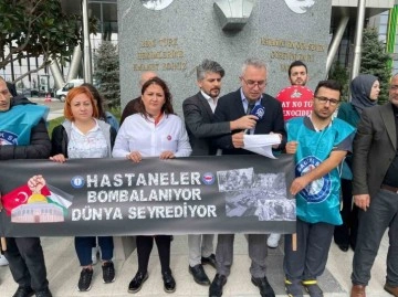 Sağlık çalışanları Gazze’deki vahşeti protesto etti