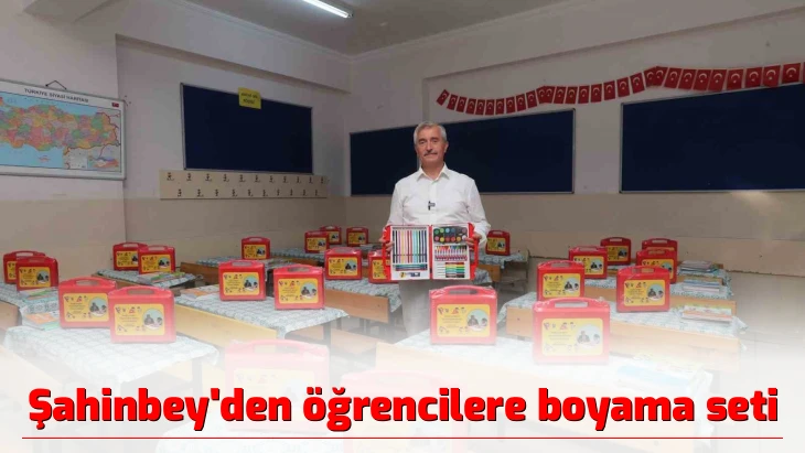 Şahinbey’den öğrencilere boyama seti