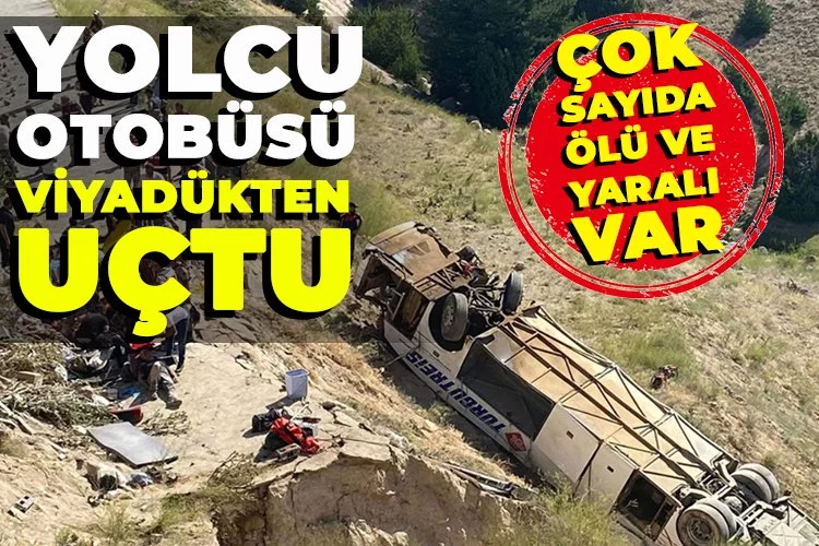 Sarıkamış'ta yolcu otobüsü viyadükten düştü!