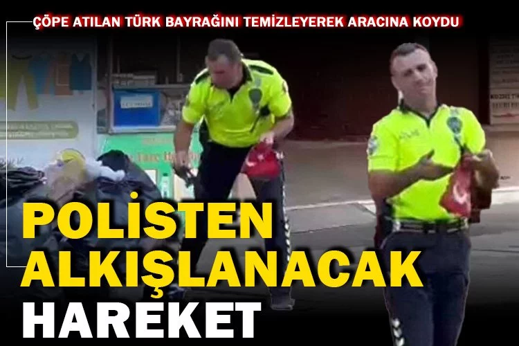 Trafik polisinden alkışlanacak hareket