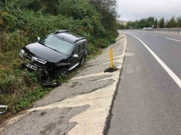 Yağmurda ıslanan yol kazaya neden oldu